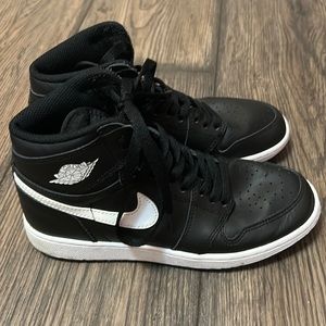 Black and White Jordan Nike shoes